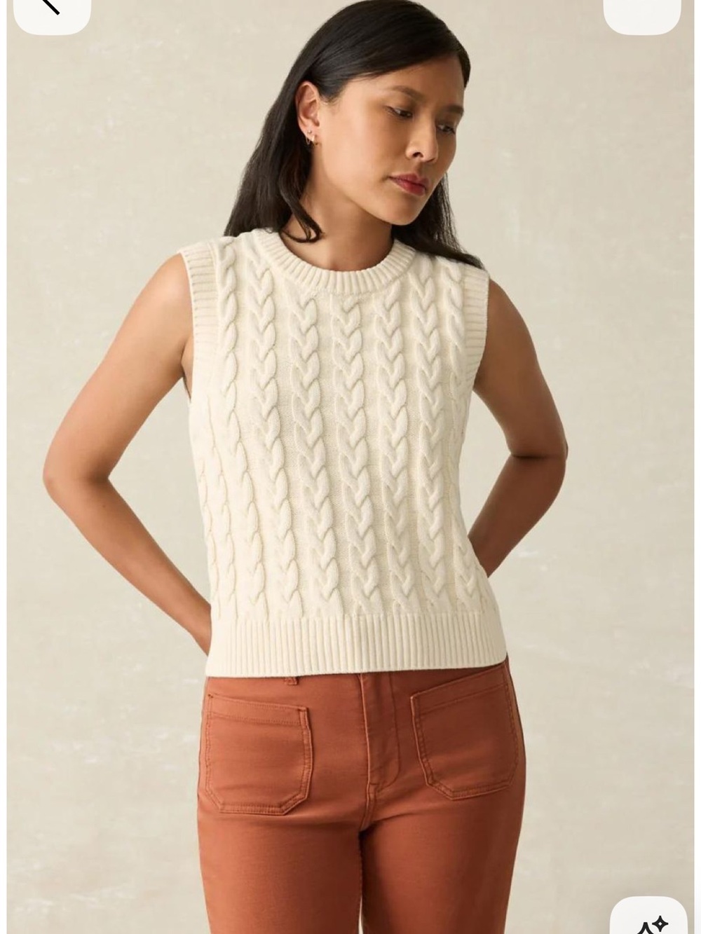 Faherty Sunwashed Sweater Vest - Turtle Dove - XS